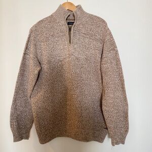 100% Cotton, Men’s Quarter-ZipSweater, XL, - Project Raw -Textured Grandpa Style